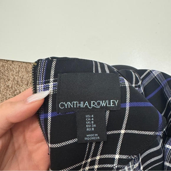Cynthia rowley black plaid shift dress size 4 - Picture 4 of 7